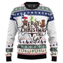 Merry Christmas Y All Texas Ugly Christmas Sweater Xmas Vacation Outfit Gifts For Xmas Lovers