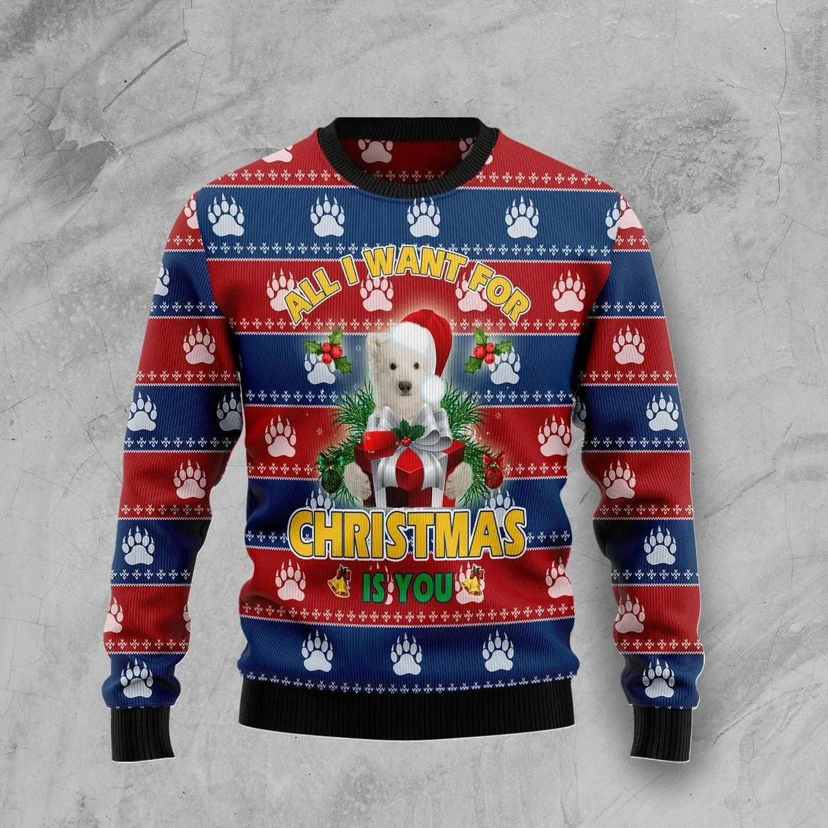 Polar Bear All I Want Christmas Ugly Christmas Sweater Xmas Vacation Apparel Gifts For Her