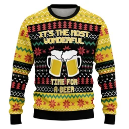 Its The Most Wonderful Time For A Beer Parody Ugly Xmas Sweater Xmas Day Clothes Gifts For Him