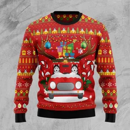 Siberian Husky Ugly Christmas Sweater Christmas Vacation Apparel Gifts For Husky Lovers