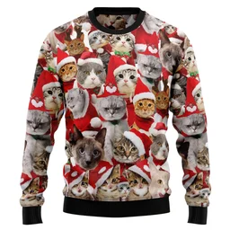 Lovely Cats Ugly Christmas Sweater Clothes To Get For Xmas Gifts Idea For Cats Lovers