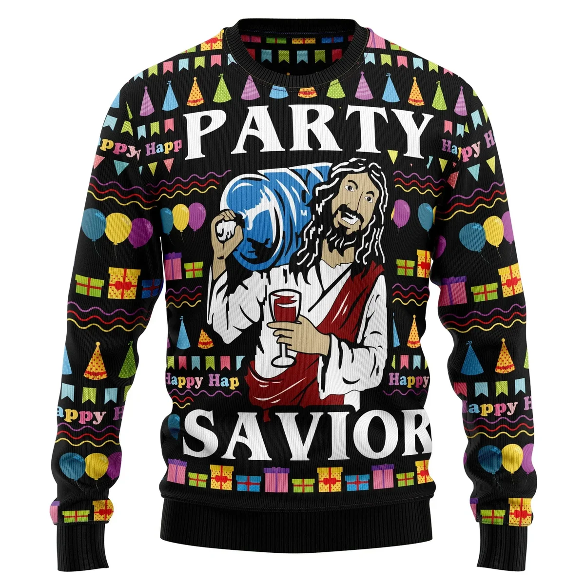 Jesus Party Ugly Christmas Sweater Xmas Party Clothes Christmas Gifts For Christian
