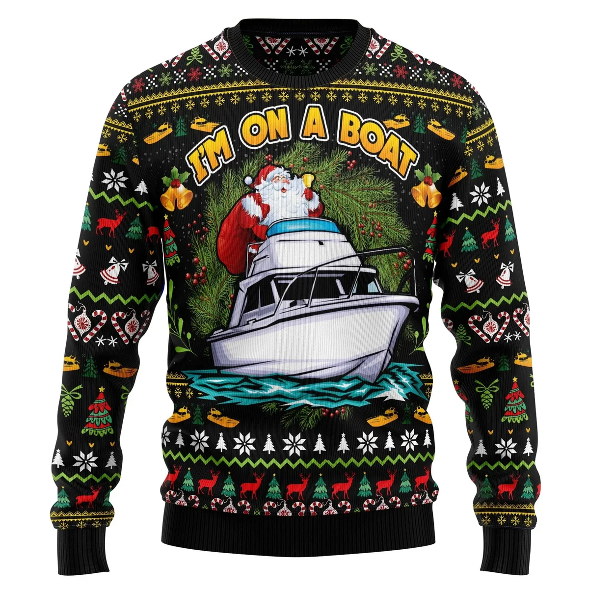 Im On A Boat Ugly Christmas Sweater Xmas Clothes Gifts For Santa lovers