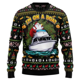 Im On A Boat Ugly Christmas Sweater Xmas Clothes Gifts For Santa lovers