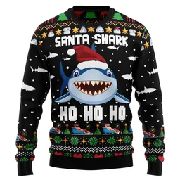 Santa Shark Hohoho Ugly Christmas Sweater Christmas Vacation Apparel Xmas Gifts