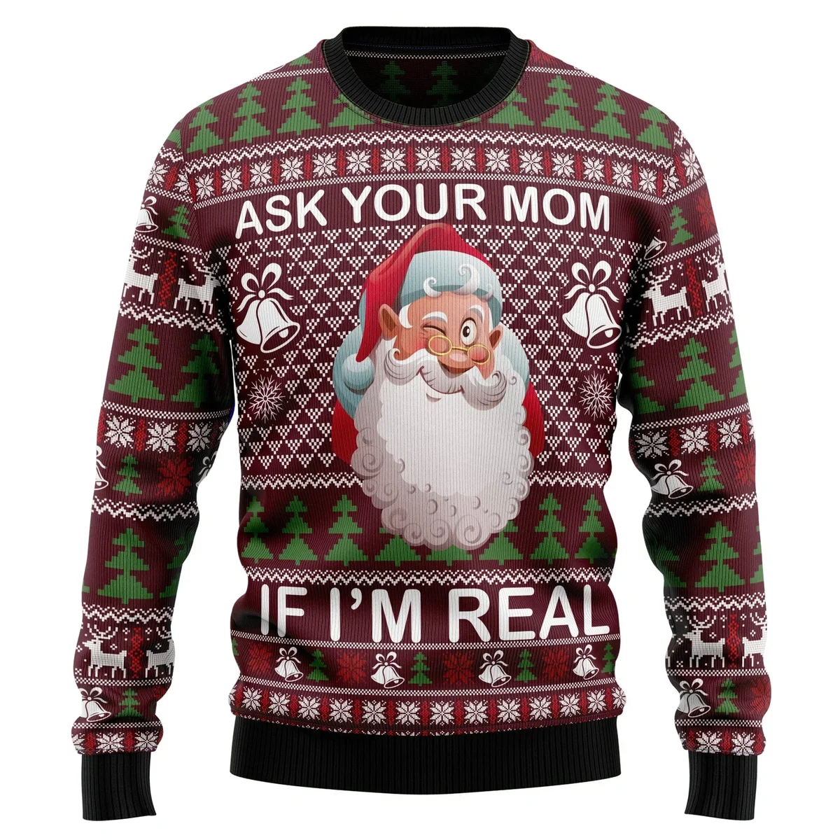 Santa If I Am Real Ugly Christmas Sweater Funny Xmas Sweater Christmas Gifts For Dad