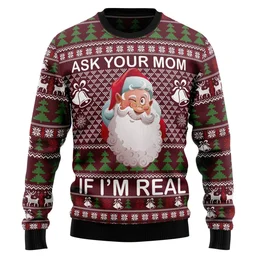 Santa If I Am Real Ugly Christmas Sweater Funny Xmas Sweater Christmas Gifts For Dad