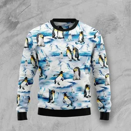 Lovely Penguin Ugly Christmas Sweater Christmas Vacation Clothing Gifts For Penguin Lovers