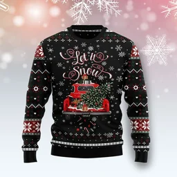 Let It Snow Red Truck Ugly Christmas Sweater Xmas Party Outfit Xmas Gifts For Boyfriend