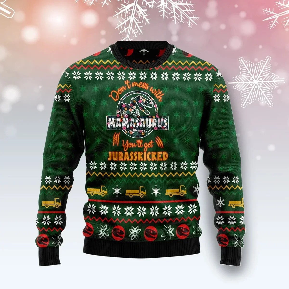 Mamasaurus Jurassic Ugly Christmas Sweater Christmas Vacation Clothing Gifts For Xmas