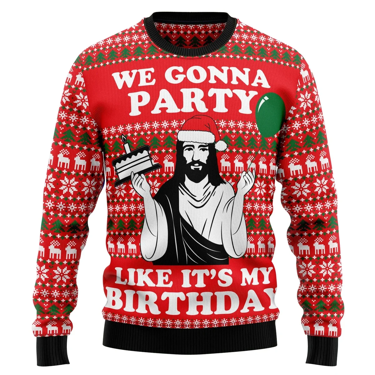 Jesus We Gonna Party Ugly Christmas Sweater Xmas Outfit Christmas Gifts For Christians