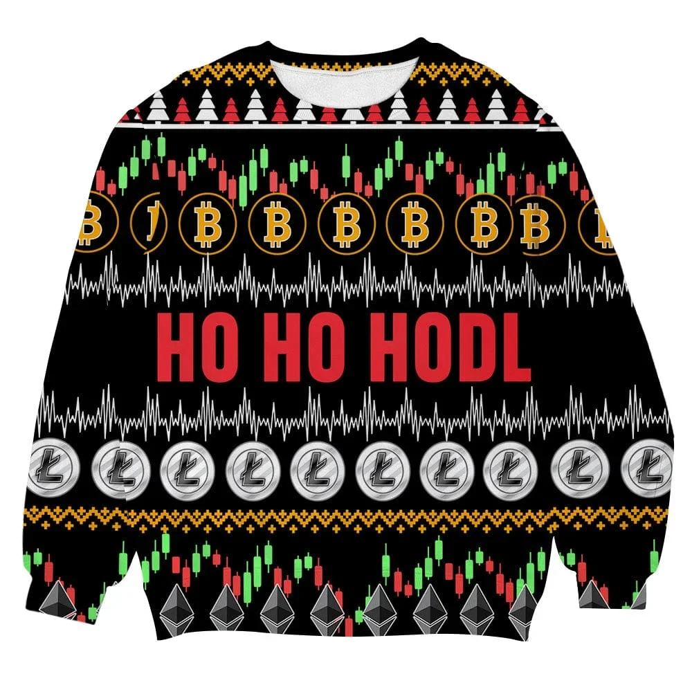Ho Ho Hodl Crypto Currency Ugly Christmas Sweater Xmas Day Clothes Gifts For Him