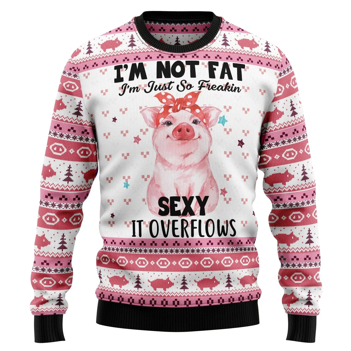 Pig Overflows Ugly Christmas Sweater Xmas Vacation Clothing Gifts For Pig Lovers