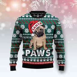 Pug Santa Paws Ugly Christmas Sweater Christmas Day Outfit Xmas Gifts For Pug Lovers