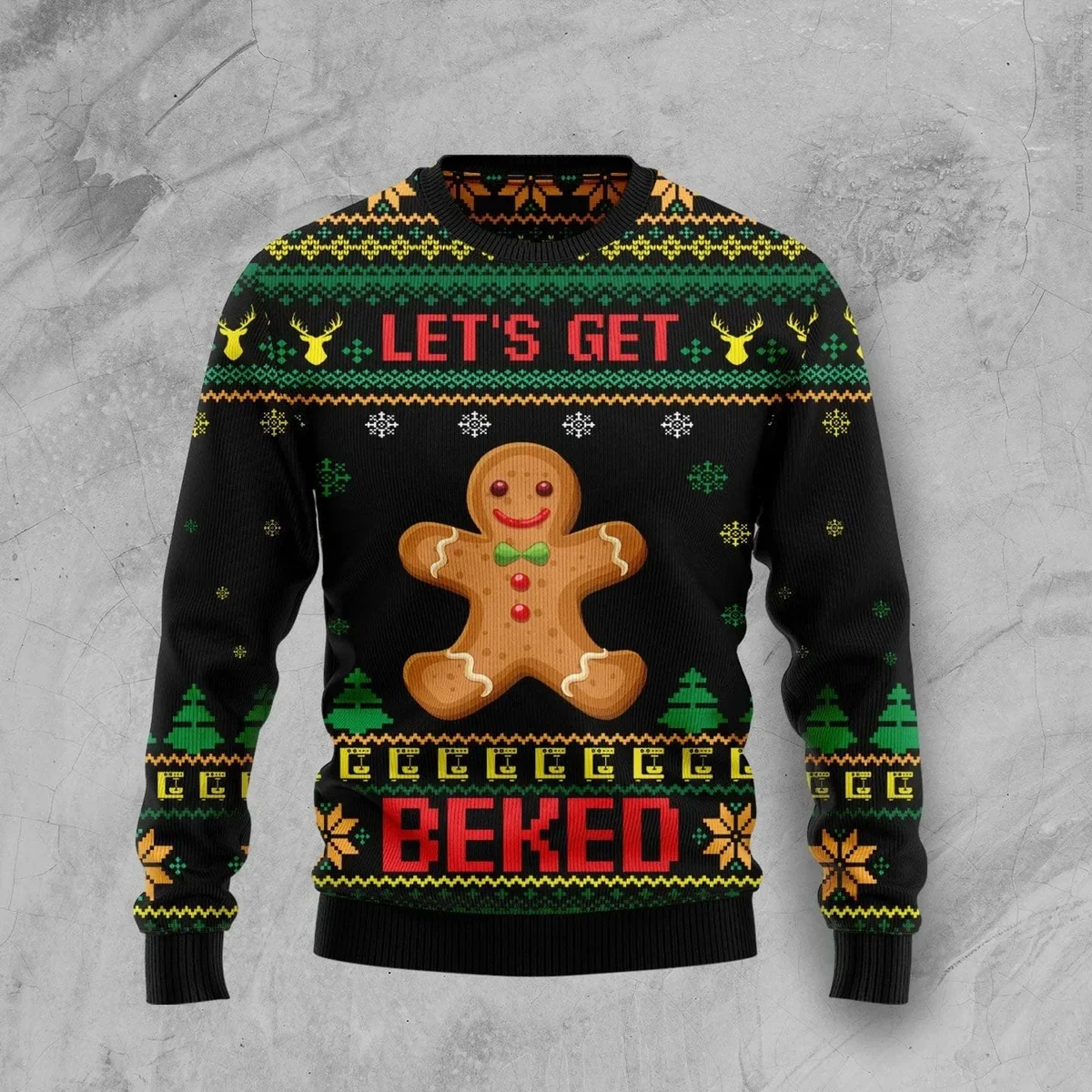 Let_s Get Beked Ugly Christmas Sweater Xmas Party Clothes Christmas Gifts For Bakers