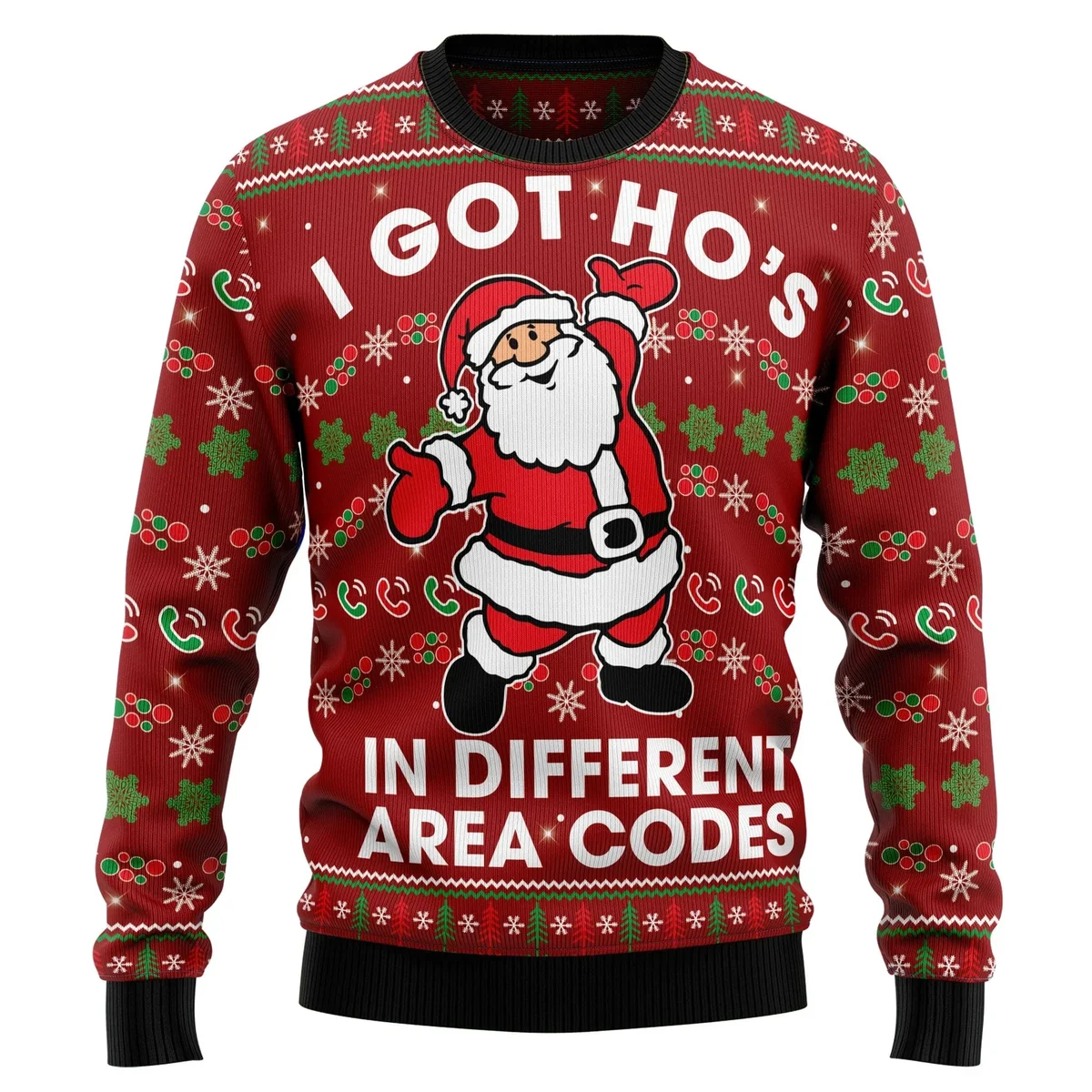I Got Ho_s In Different Area Codes Ugly Christmas Sweater Funny Xmas Sweaters Gifts For BFF