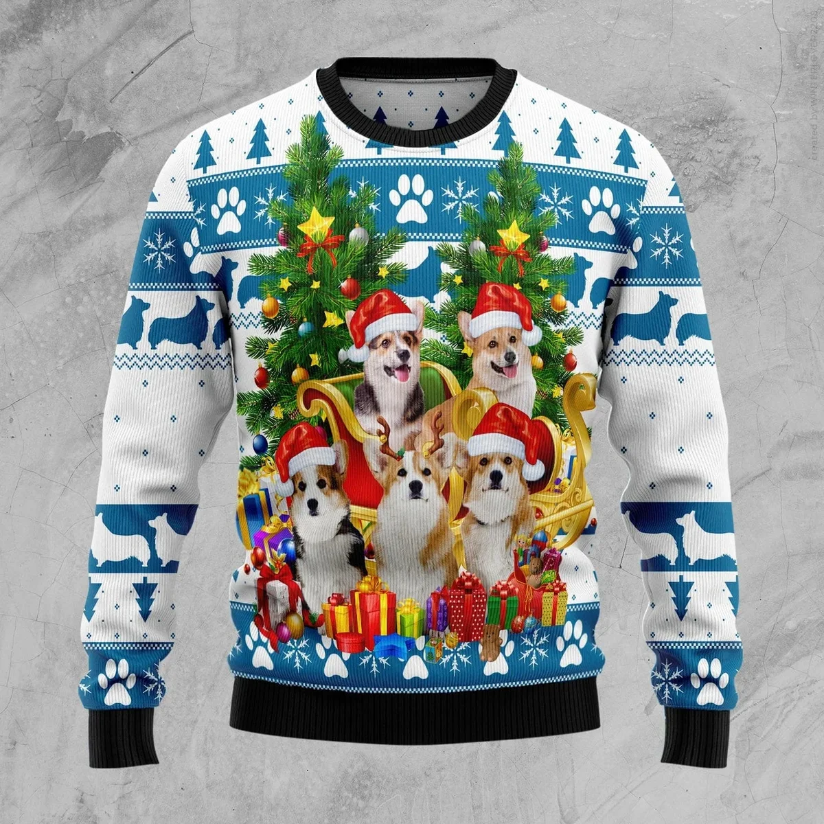 Pembroke Welsh Corgi Greeting Ugly Xmas Sweater Cold Weather Clothes Gifts For Dog Lovers