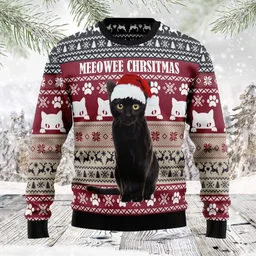 Meeowee Christmas Ugly Christmas Sweater Christmas Vacation Outfit Gifts For Cat Lovers