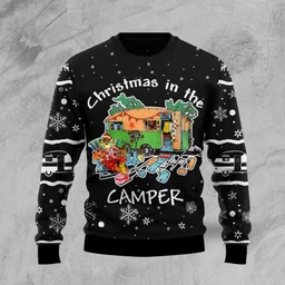 Santa Camping Ugly Christmas Sweater Christmas Vacation Outfit Gifts For Santa Lovers