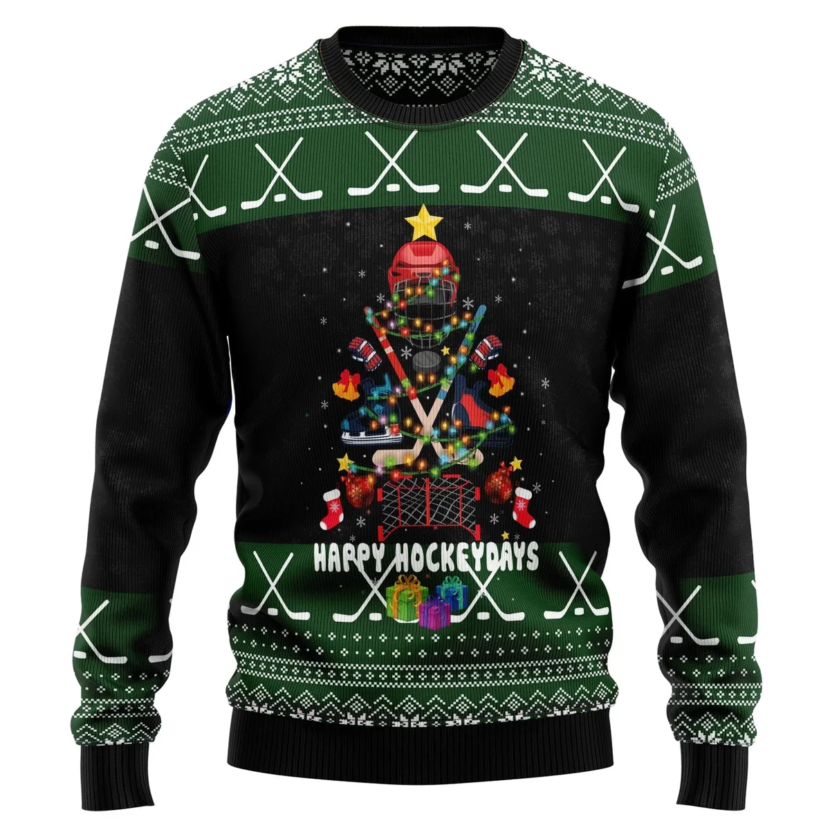 Hockey Christmas Ugly Christmas Sweater Clothes For Christmas Ice Hockey Fan Gifts