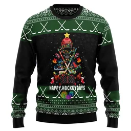 Hockey Christmas Ugly Christmas Sweater Clothes For Christmas Ice Hockey Fan Gifts