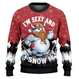 Nordic Snowman Swagger Viking Ugly Christmas Sweater Xmas Outfit Gifts For Snowman Lovers