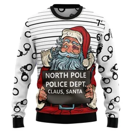 Santa Claus Arrested By North Pole Police Ugly Christmas Sweater Xmas Outfit Gifts For Santa Lovers