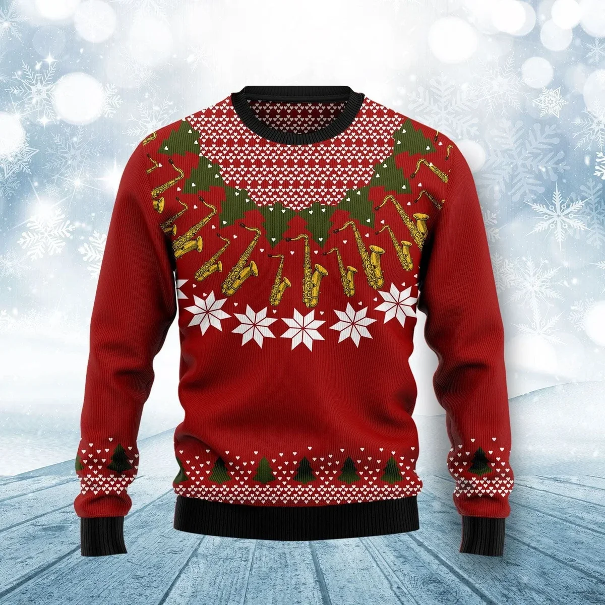 Saxophone Ugly Christmas Sweater Ugly Christmas Sweater Xmas Outfit Gifts For Saxophone Lovers