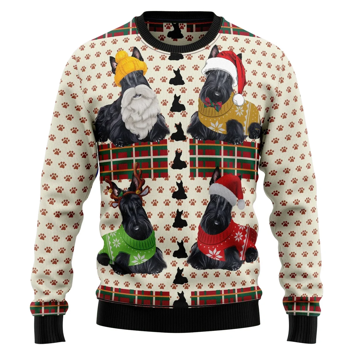 Scottish Terrier Ugly Christmas Sweater Christmas Outfit Gifts For Dog Lovers