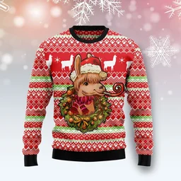 Llama Loves Christmas Ugly Christmas Sweater Festive Clothing Xmas Gifts For Llama Lovers