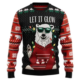 Let It Glow Polar Bear Ugly Christmas Sweater Christmas Party Outfit Gifts For Brother