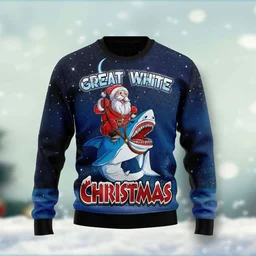 Shark Great White Christmas Ugly Christmas Sweater Festive Clothing Xmas Gifts For BFF
