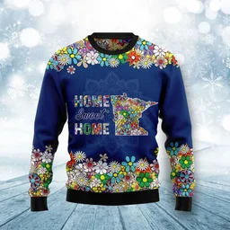 Minnesota Home Sweet Home Floral Ugly Christmas Sweater Xmas Outfits Christmas Gifts