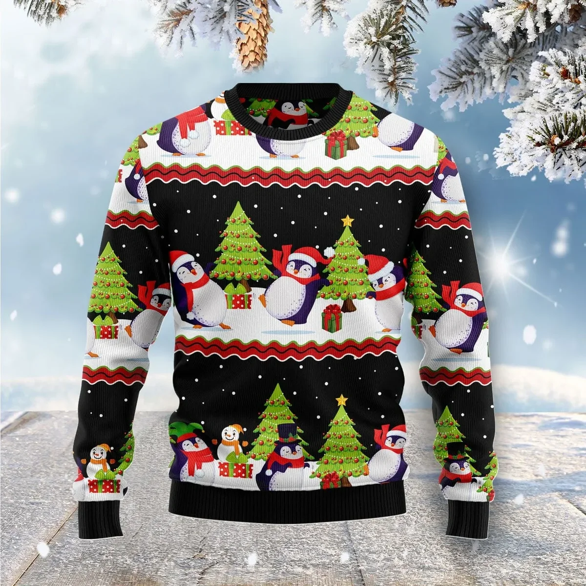 Lovely Penguin Ugly Christmas Sweater Christmas Outfit Gifts For Penguin Lovers