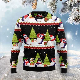 Lovely Penguin Ugly Christmas Sweater Christmas Outfit Gifts For Penguin Lovers