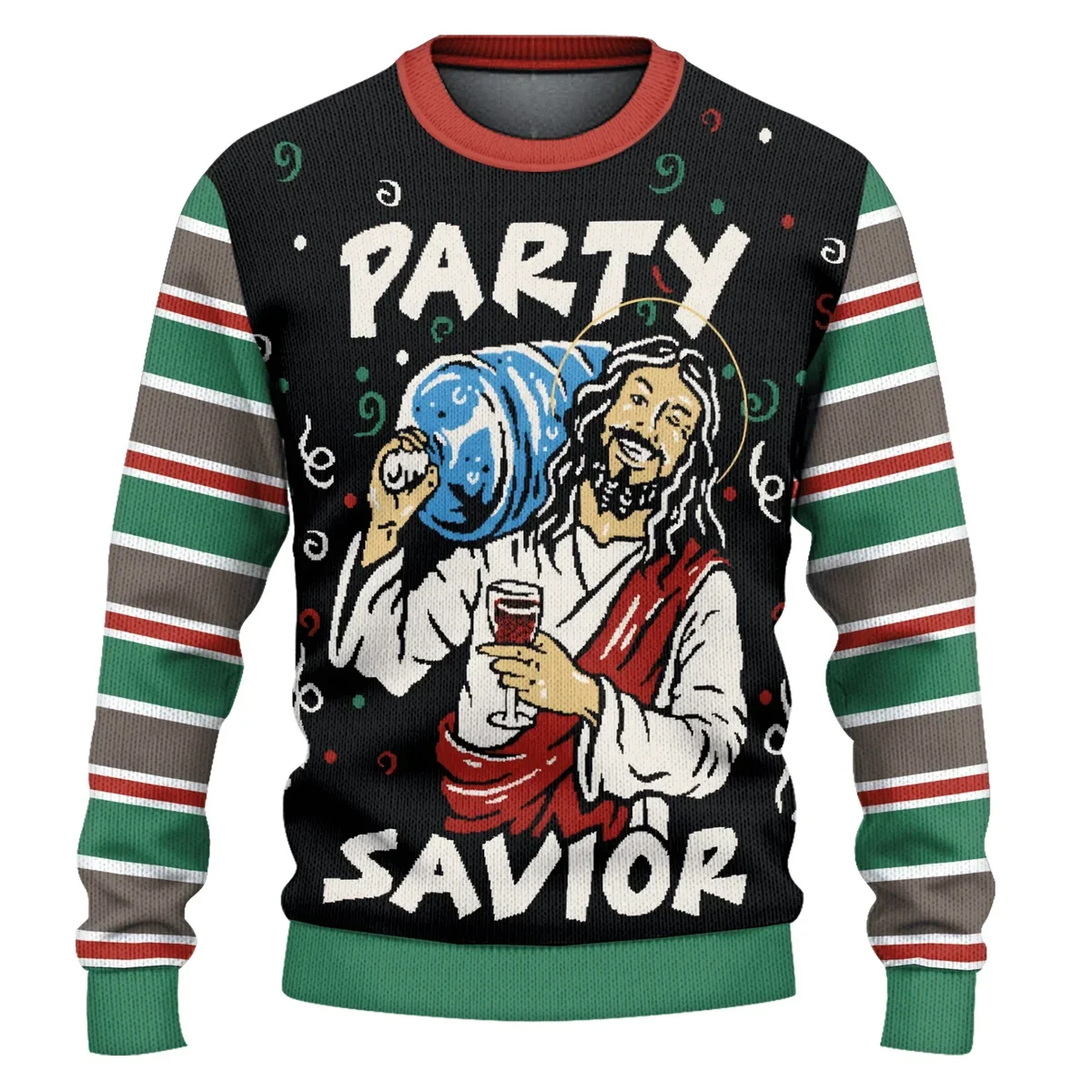 Jesus Party Savior Ugly Christmas Sweater Xmas Vacation Clothing Gifts For Christian