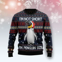 I_m Not Short I_m Penguin Size Ugly Christmas Sweater Festive Clothing Penguin Lovers Gifts