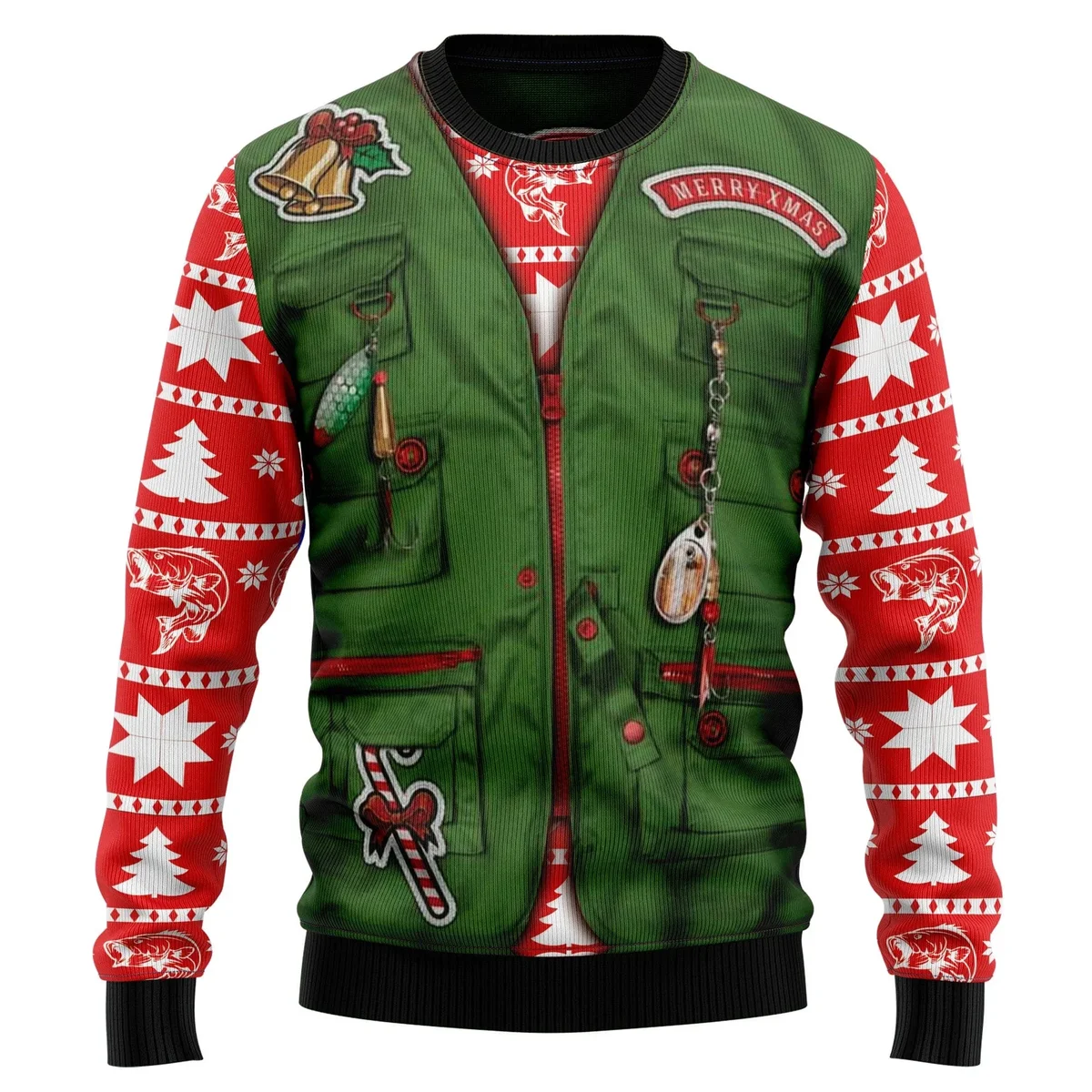 Merry Fishmas Ugly Christmas Sweater Cute Christmas Outfits Gifts For Friends