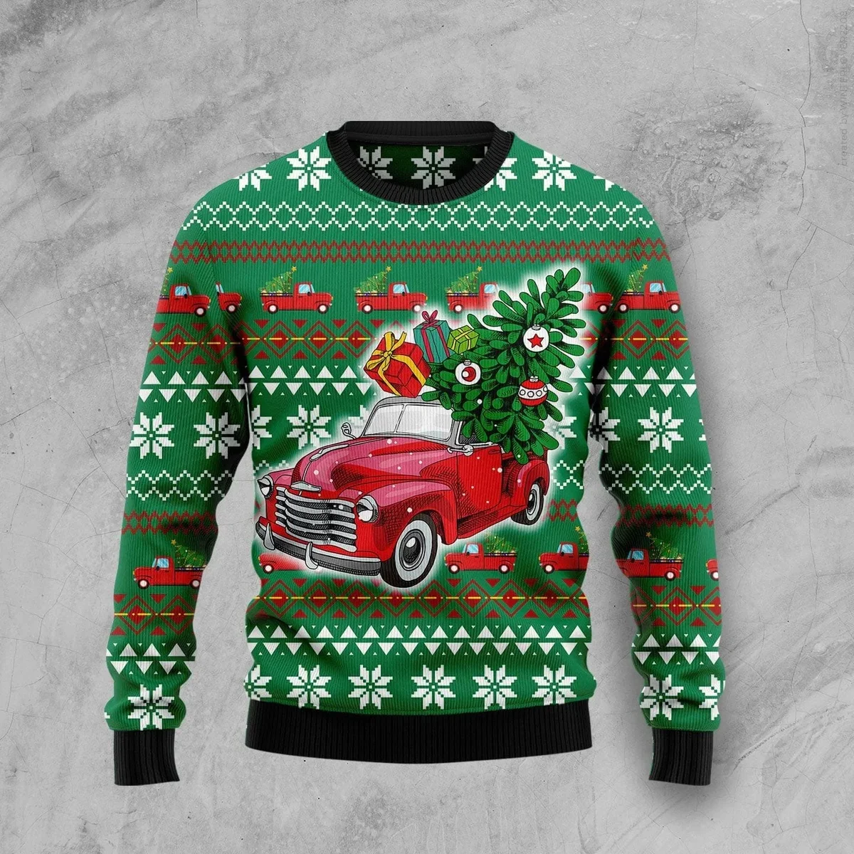 Pickup Truck Ugly Christmas Sweater Xmas Party Outfit Gifts For Car Lovers