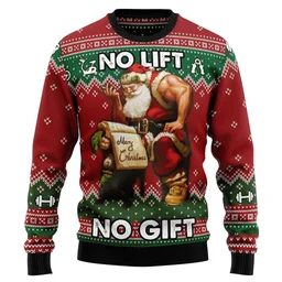 Santa No Lift No Gift Ugly Christmas Sweater Christmas Vacation Apparel Gift Ideas