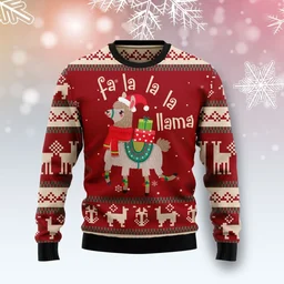 Llama Lalala Ugly Christmas Sweater Xmas Party Outfit Gifts For Llama Lovers