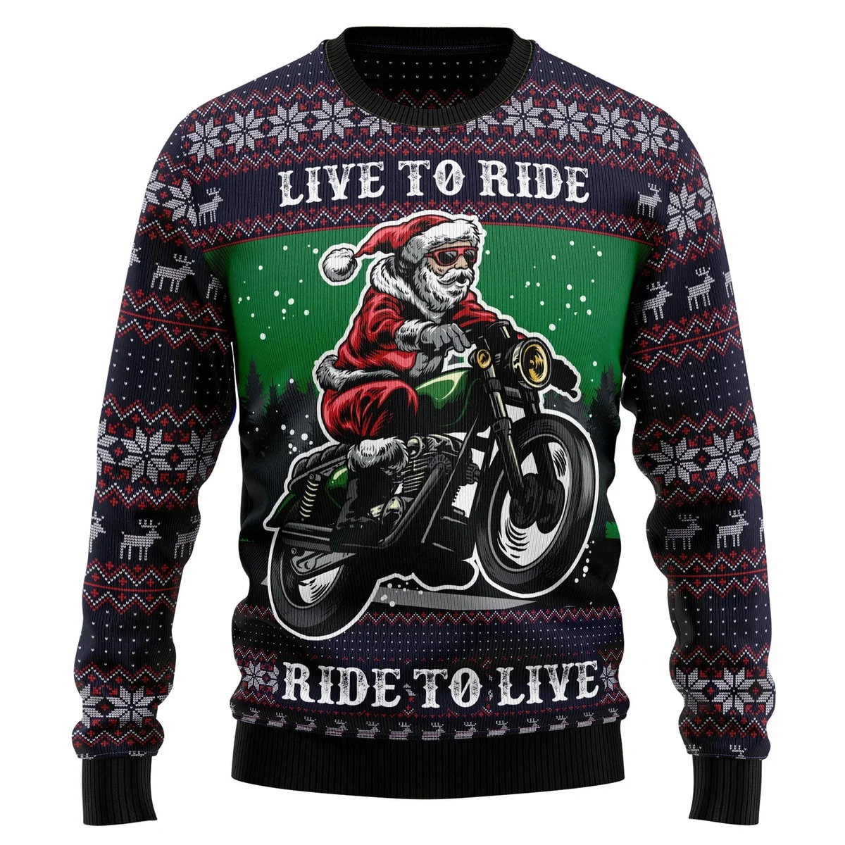 Riding Motor Ugly Christmas Sweater Xmas Clothes Gifts For Motor Lovers