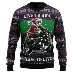 Riding Motor Ugly Christmas Sweater Xmas Clothes Gifts For Motor Lovers