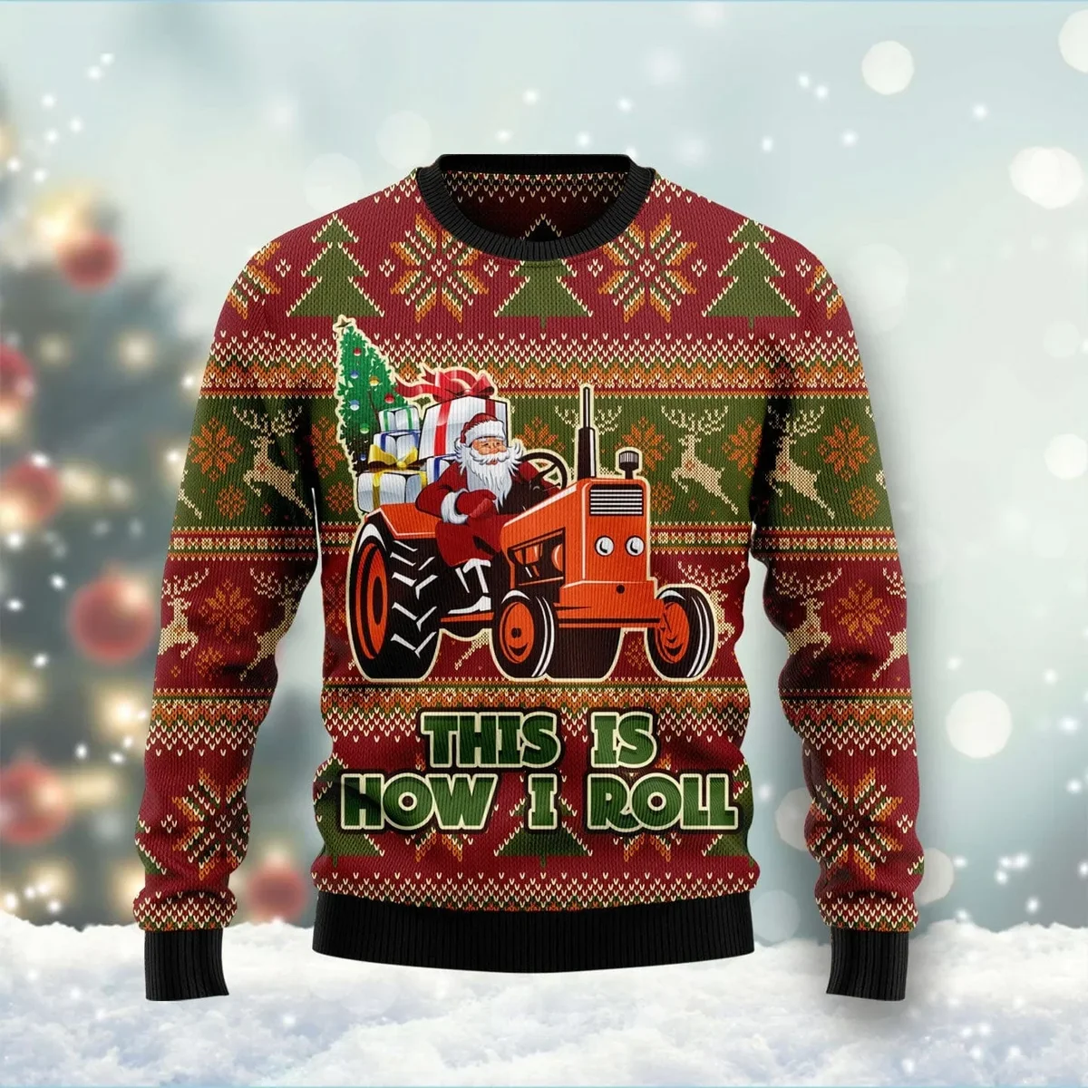 Santa This Is How I Roll Ugly Christmas Sweater Christmas Clothes Xmas Gifts For Dad