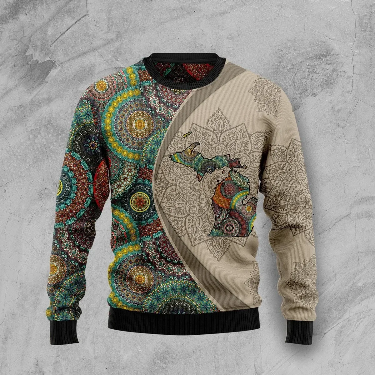 Michigan Mandala Ugly Christmas Sweater Xmas Party Outfits Christmas Gifts For Dad