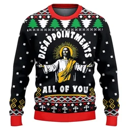 Jesus Dissappointments All Of You Ugly Christmas Sweater Xmas Outfits Gifts For Christian