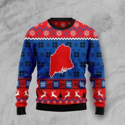 Maine State Sweet Home Ugly Christmas Sweater Christmas Apparel Gifts For Boyfriend