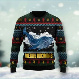 Merry Christmas Whale Orca Killer Ugly Christmas Sweater Xmas Outfits Christmas Gifts