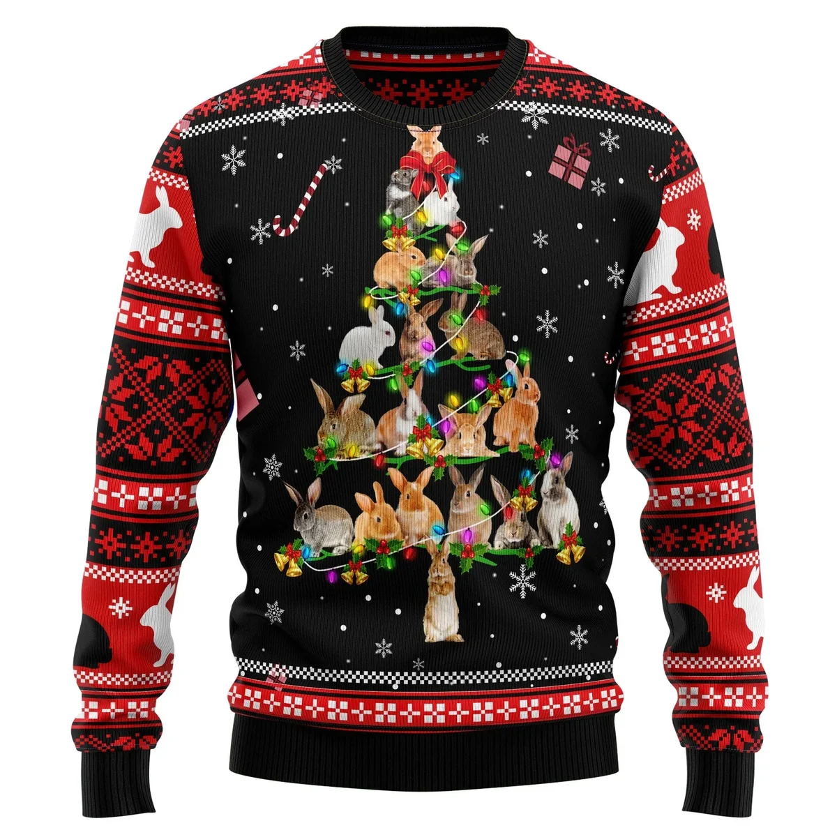 Rabbit Pine Christmas Ugly Christmas Sweater Christmas Vacation Clothing Gifts For Rabbit Lovers