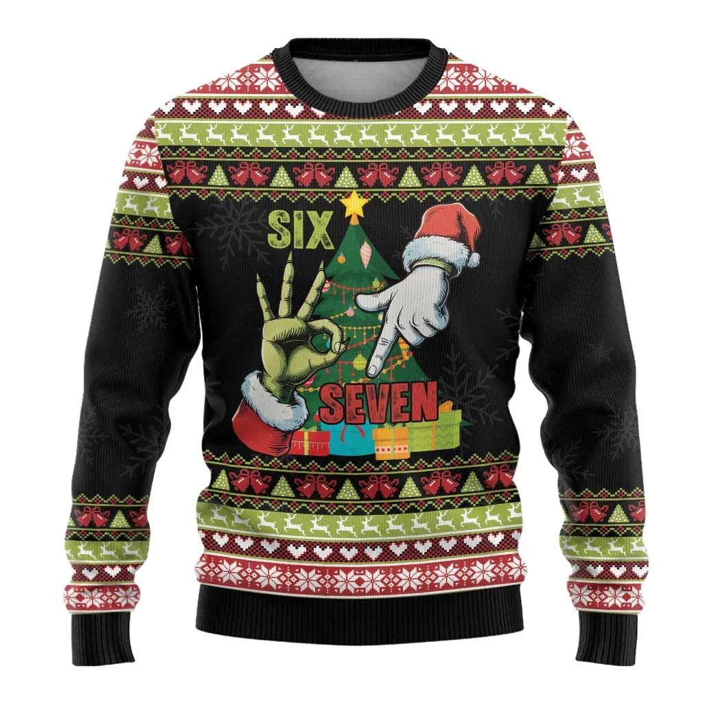Six Seven Ugly Christmas Sweater  Xmas Outfits Xmas Gifts For Santa Lovers